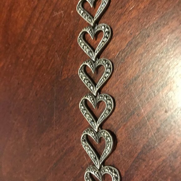 QVC Suspicion Sterling Marcasite Heart Bracelet - Picture 5 of 9